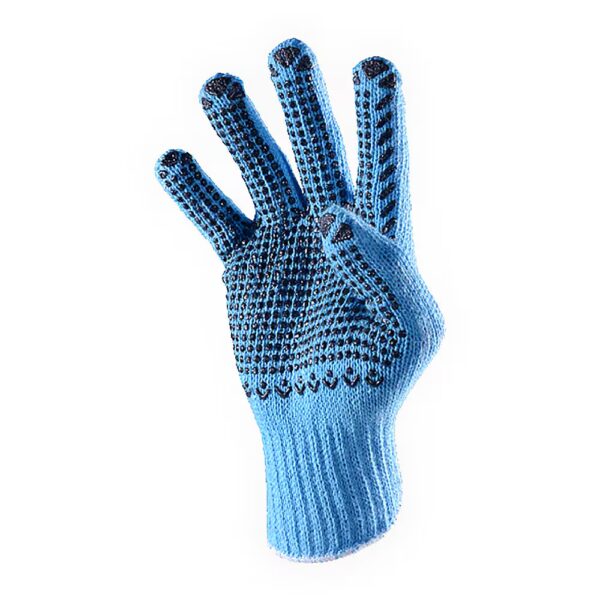 Matahari Rubber Dotted Gloves (Sarung Tangan) Biru Bintik Hitam Lis Putih 620-660g 1dozen(12pairs)